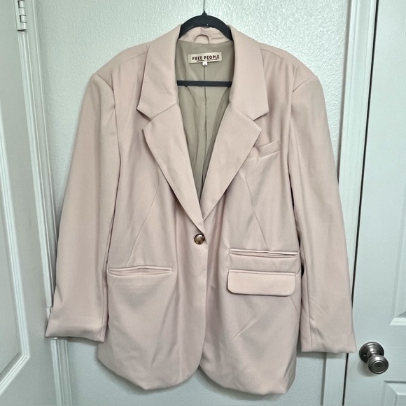 Free People Paper Cut Blazer Brazilian Sand Size XL - Picture 2 of 10